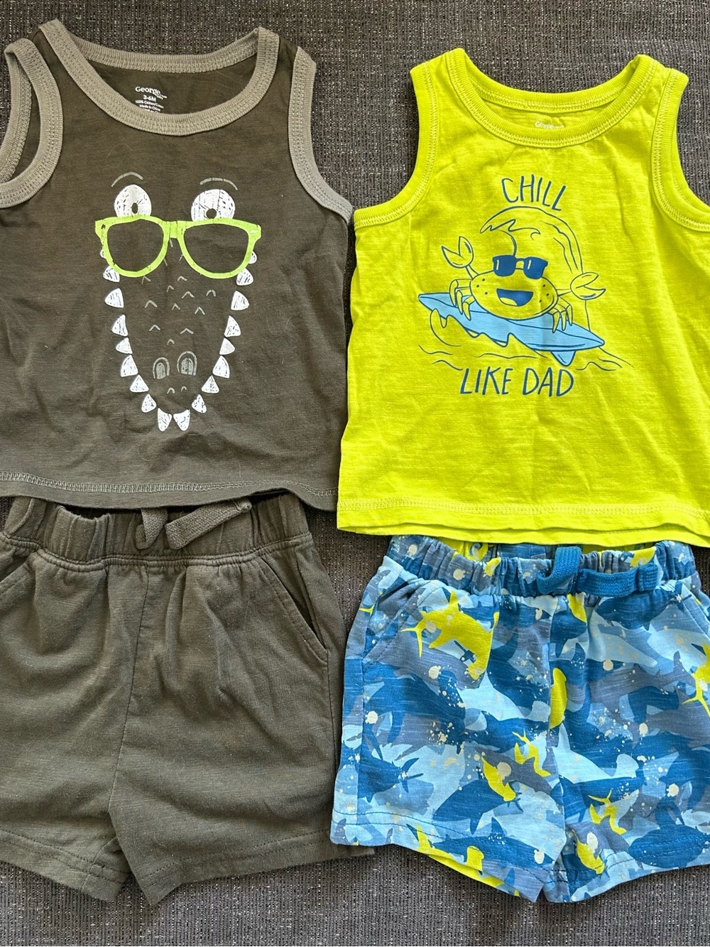 5/$25 Baby Boy Tank & Short Sets, George size 3-6M